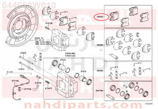 044660W010,PAD KIT, DISC BRAKE, REAR,قماش فرامل خلفى  