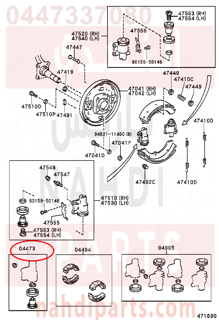 0447337080,CYLINDER KIT, FRONT WHEEL,اصلاح بستم فرامل 