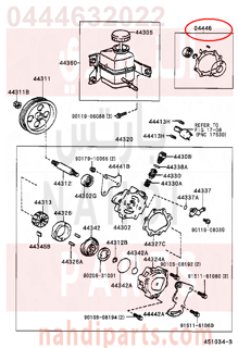 0444632022,GASKET KIT, POWER STEERING PUMP,اصلاح  علبة دركسون فوق 