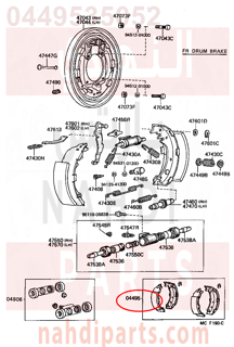 0449535052,SHOE KIT, REAR BRAKE,هلال قماش خلفي داخل الهوب