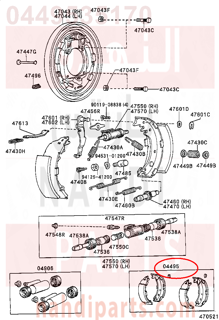 0449535170,SHOE KIT, RR DRUM BR,هلال قماش خلفي داخل الهوب