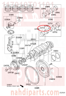 117010T01101,BEARING, CRANKSHAFT,سبيكة مكينة 