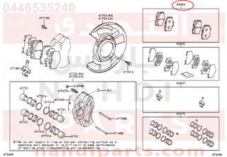 0446535240,PAD KIT, DISC BRAKE, FRONT,قماش فرامل أمامي