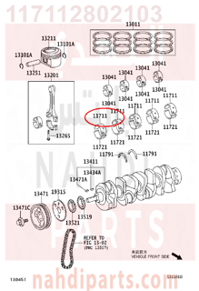 117112802103,BEARING, CRANKSHAFT,سبيكة مكينة 