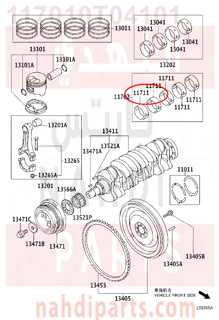 117010T04101,BEARING, CRANKSHAFT,سبيكة مكينة 