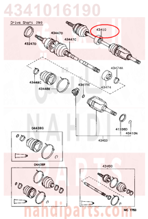 4341016190,SHAFT ASSY, FRONT DRIVE, RH,عكس أمامي يمين كامل 