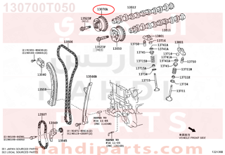 130700T050,GEAR ASSY, CAMSHAFT TIMING EXHAUST,ترس 