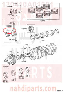 130410A01001,BEARING, CONNECTING ROD,سبيكة ذراع بستم 