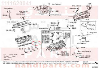 1111620041,GASKET, CYLINDER HEAD, NO.2,وجه راس مكينة 