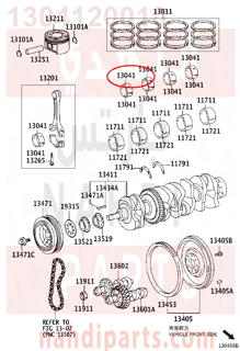 1304120010,BEARING, CONNECTING ROD,سبيكة ذراع بستم 