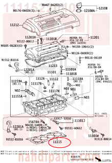 1111522040,GASKET, CYLINDER HEAD,وجه راس مكينة 