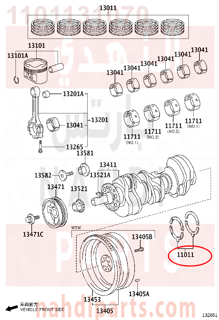 1101131070,WASHER SET, CRANKSHAFT THRUST,هلال مكينة 