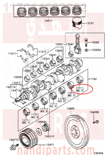 117014602002,BEARING, CRANKSHAFT,سبيكة مكينة 