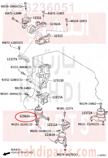 1236236051,INSULATOR, ENGINE MOUNTING, RH(FOR TRANSVERSE ENGINE),كرسي  المحرك 