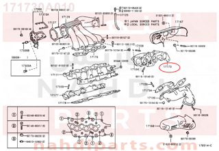 171730A010,GASKET, EXHAUST MANIFOLD TO HEAD, LH,وجه  