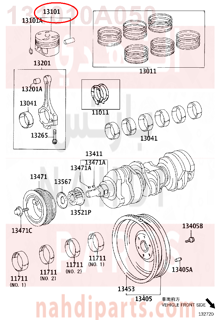 131010A050,PISTON SUB-ASSY, W/PIN,عمود 