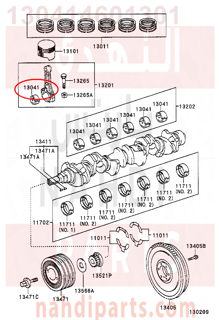 130414601301,BEARING, CONNECTING ROD,سبيكة ذراع بستم 