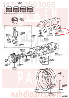 117013503005,BEARING, CRANKSHAFT,سبيكة مكينة 