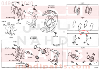 0494733040,FITTING KIT, DISC BRAKE, FRONT,سست الفرامل 