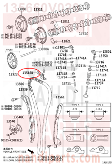 135660V020,GUIDE, TIMING CHAIN,دعامة سير تيمن 