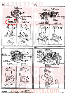 0421137110,CARBURETOR KIT,اصلاح كربريتر  المكربن  