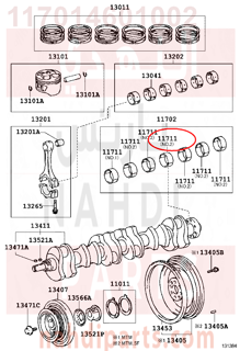 117014601002,BEARING, CRANKSHAFT,سبيكة مكينة 