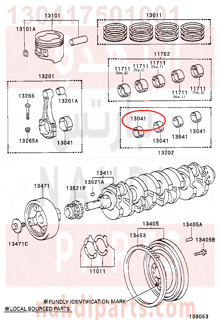 130417501001,BEARING, CONNECTING ROD,سبيكة ذراع بستم 