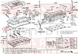 111590V020,GASKET, CAMSHAFT BEARING CAP OIL HOLE,ملحق راس السلندر 