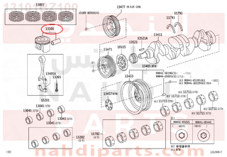 13101BZ100,PISTON SUB-ASSY, W/PIN,عمود 