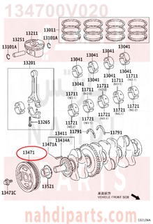 134700V020,PULLEY ASSY, CRANKSHAFT,بكرة