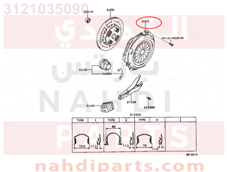 3121035090,COVER ASSY, CLUTCH,غطاء 