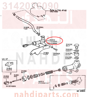 3142026090,CYLINDER ASSY, CLUTCH MASTER,سلندر (أسطوانة )