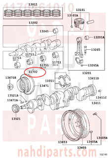 1170461010,BEARING SET, CRANKSHAFT,سبيكة مكينة 