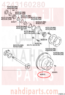 4243160280,DISC, REAR,هوب فرامل خلفي