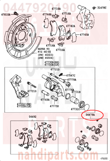 0447920190,CYLINDER KIT, DISC BRAKE, REAR,اصلاح بستم فرامل 