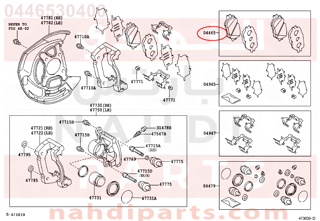 0446530400,PAD KIT, DISC BRAKE, FRONT,قماش فرامل أمامي