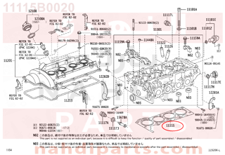 11115B0020,GASKET, CYLINDER HEAD,وجه راس مكينة 