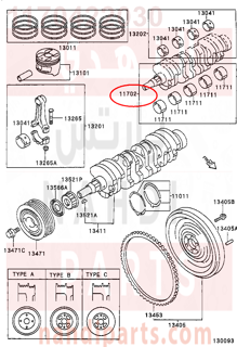 1170422030,BEARING SET, CRANKSHAFT,سبيكة مكينة 