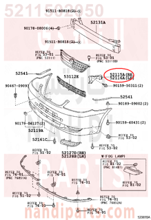 5211502050,SUPPORT, FRONT BUMPER SIDE, RH,قاعدة صدام امامى يمين