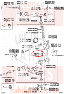 4806860040,ARM SUB-ASSY, FRONT SUSPENSION, LOWER NO.1 RH,مقص  امامى تحت يمين 