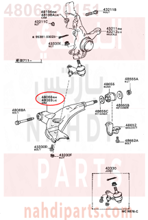 4806820151,ARM SUB-ASSY, FRONT SUSPENSION, LOWER NO.1 RH,مقص  امامى تحت يمين 