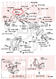 1230113020,BRACKET, ENGINE MOUNTING, FRONT NO.1 RH,كرسي  المحرك 