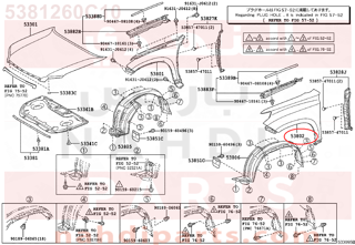 5381260C10,PANEL, FR FENDER, LH,رفرف أمامي يسار كامل