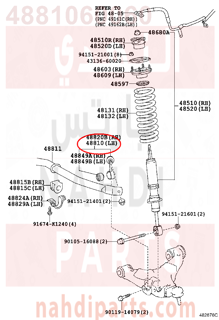 4881060060,LINK ASSY, FRONT STABILIZER, LH,ذراع توازن 