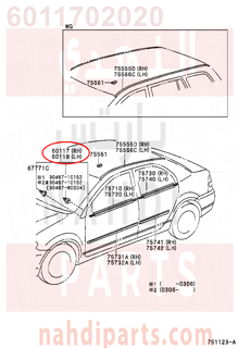 6011702020,COVER SUB-ASSY, FRONT PILLAR, UPR RH,غطاء 