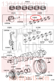 130414601001,BEARING, CONNECTING ROD,سبيكة ذراع بستم 