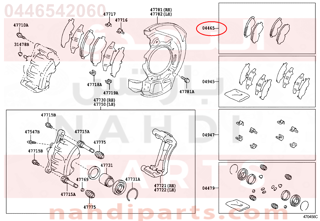 0446542060,PAD KIT, DISC BRAKE, FRONT,قماش فرامل أمامي