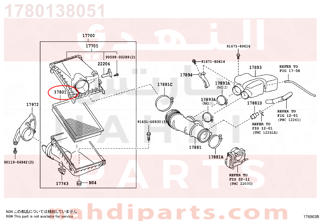 1780138051,ELEMENT SUB-ASSY, AIR CLEANER FILTER,فلتر هواء مكينة