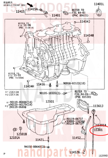 153010D050,GAGE SUB-ASSY, OIL LEVEL,عيار زيت 