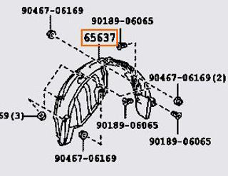 6563733050,LINER, REAR WHEEL HOUSE, RH,بطانة 